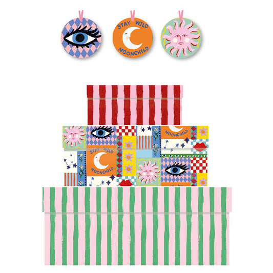 Eleanor Bowmer Celestial Nest of 3 Boxes Size: small 165 x 50 x 110mm Medium: 230 x 90 x 165mm Large: 310 x 130 x 225mm