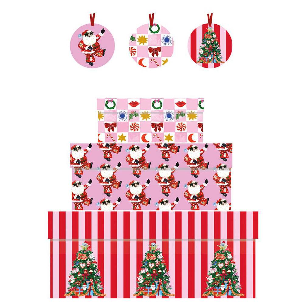 Eleanor Bowmer Christmas Extravaganzer Nest of 3 Gift Boxes Size: small 165 x 50 x 110mm Medium: 230 x 90 x 165mm Large: 310 x 130 x 225mm