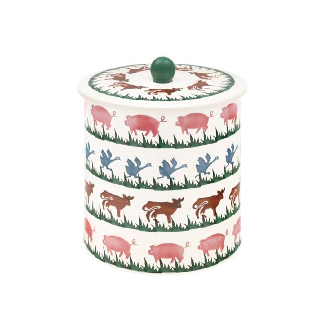 Emma Bridgewater Farmyard Animals  Biscuit Barrel 170 (d) x 173 mm