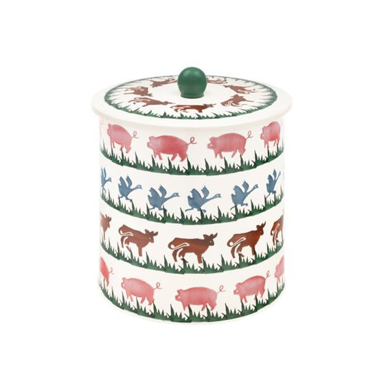 Emma Bridgewater Farmyard Animals  Biscuit Barrel 170 (d) x 173 mm