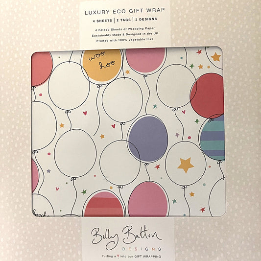 Florals Luxury Flat Wrap Pack 4 sheets x 2 designs 2 pop out tags Wrap sheet size 690 x 495mm