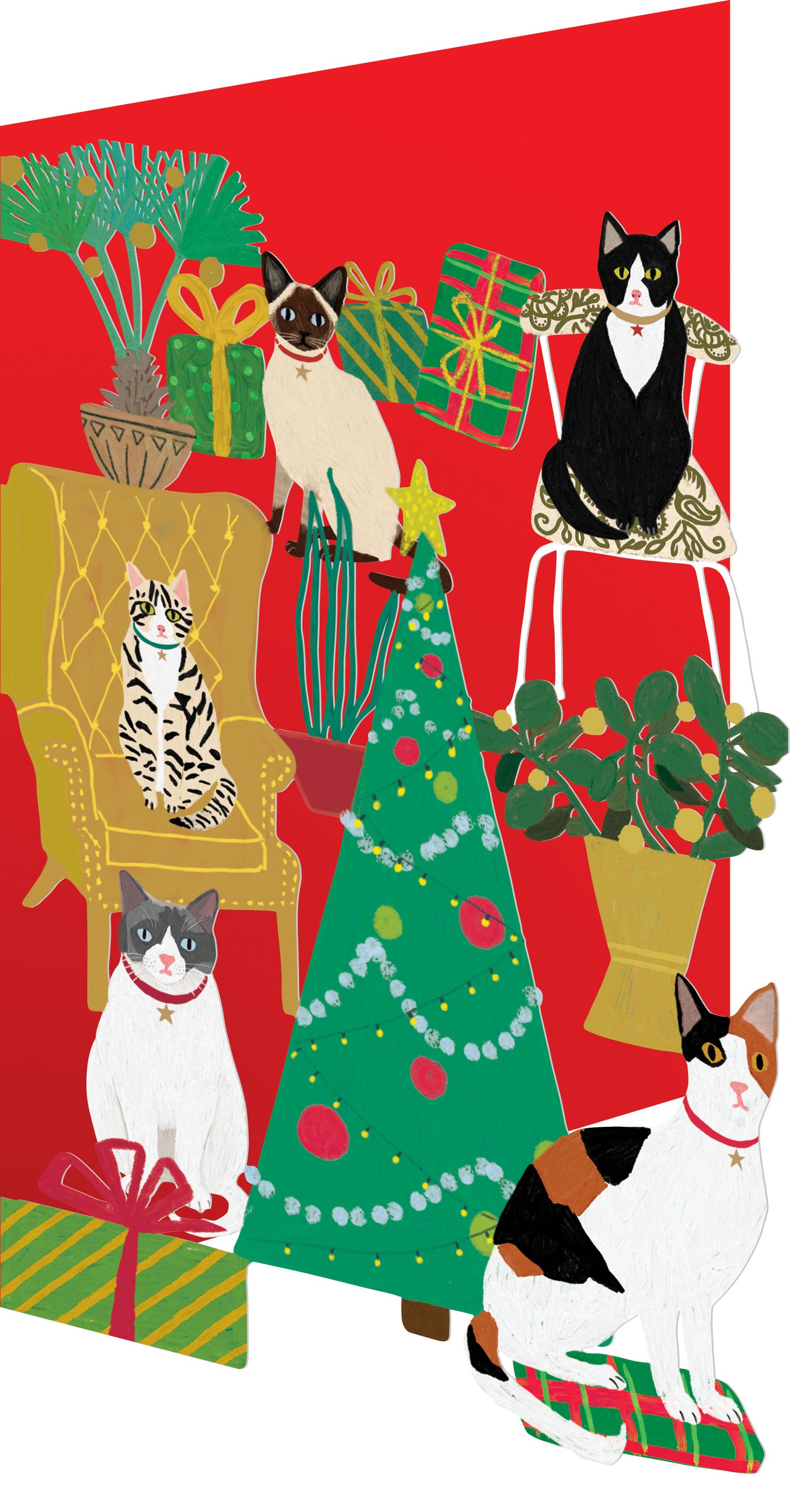 Pretty Paws Laser Cut Christmas Card 5 pack 170 x 120 mm  Roger la Borde in Kraft Box