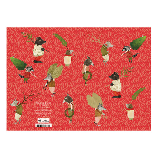 Creatures In Jumpers Gold Foil Christmas Card 5 pack 170 x 120 mm Roger la Borde