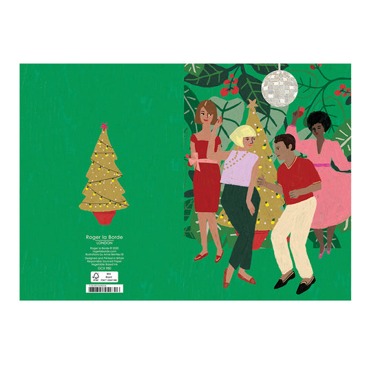 Festive Party People Gold Foil Christmas Card 5 pack 170 x 120 mm Roger la Borde