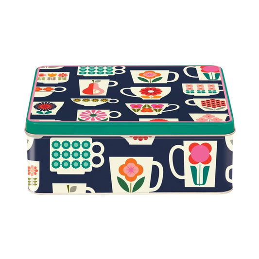 Kate Rhees Teacup Deep Rectangular Tin 195 x 154 x 75mm
