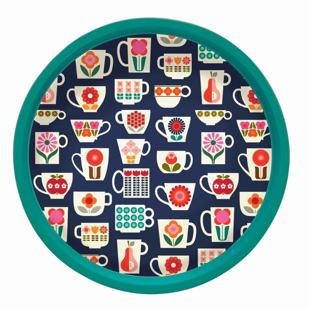 Kate Rhees Teacup Deepwell Tin Tray 300mm (d)