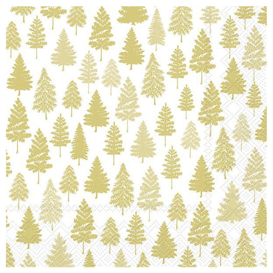 Nordic Forest Christmas Gold IHR Paper Table Lunch Napkins 33 cm square 3 ply