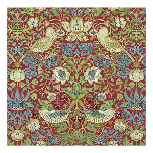 STRAWBERRY THIEF (V&A) William Morris Red IHR Paper Lunch Napkins 33 cm sq 3 ply 20 pack