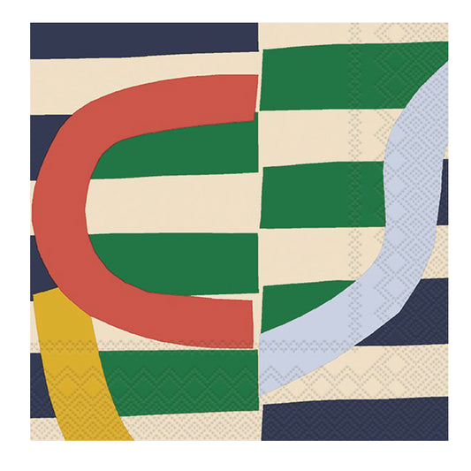 Marimekko Siirto Green Stripes IHR Paper Table Napkins 33 cm square 3 ply lunch napkins