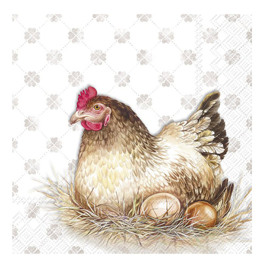Jenny Hen Easter IHR Paper Table Napkins 33 cm square 3 ply lunch napkins