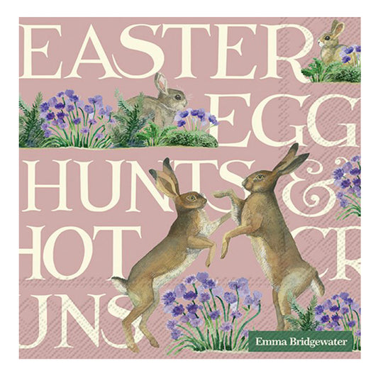 Emma Bridgewater Easter Hares Rose IHR Paper Table Napkins 33 cm square 3 ply lunch napkins