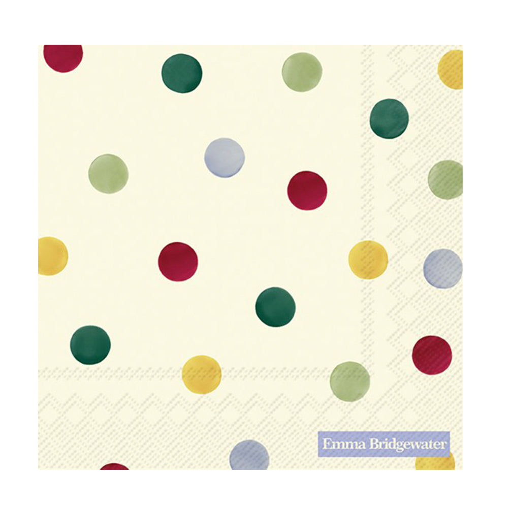 Emma Bridgewater Polka Dots Cream IHR Paper Table Napkins 33 cm square 3 ply lunch napkins