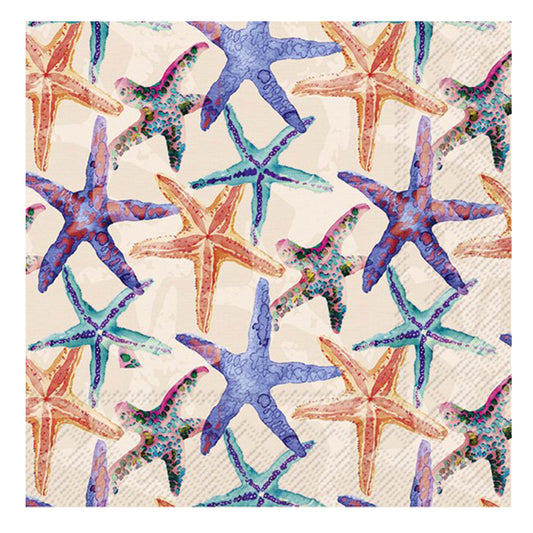 Starfish Allover Coral IHR Paper Table Napkins 33 cm square 3 ply lunch napkins