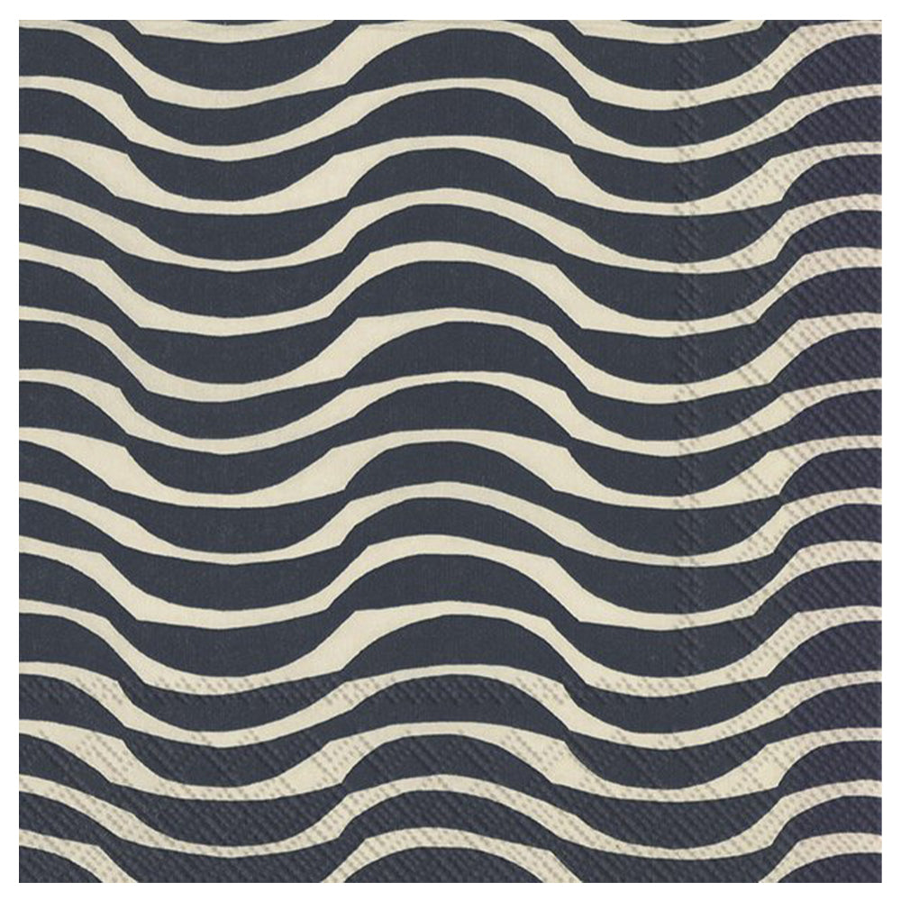 Marimekko Palko Waves cream blue IHR Paper Table Lunch Napkins 33 cm square 3 ply