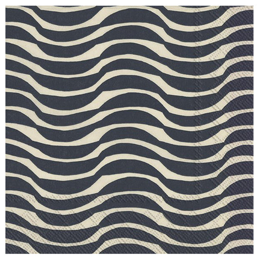 Marimekko Palko Waves cream blue IHR Paper Table Lunch Napkins 33 cm square 3 ply