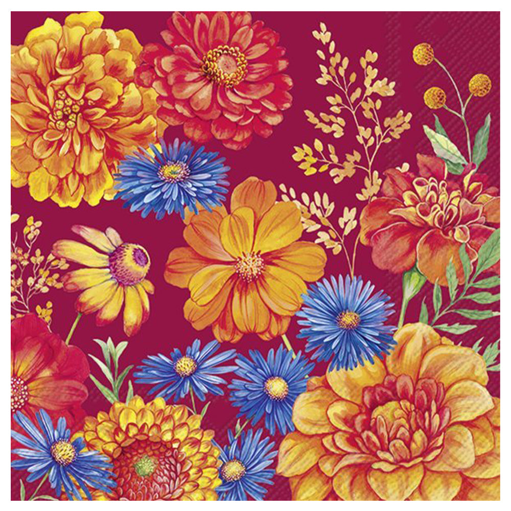 Yara Red Flowers IHR Paper Table Lunch Napkins 33 cm square 3 ply