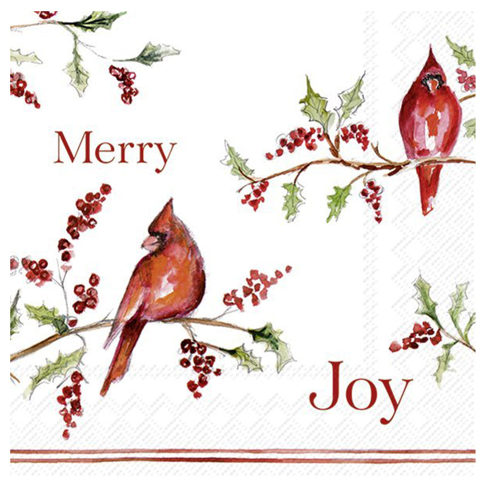 Christmas Cardinal Red Bird IHR Paper Table Lunch Napkins 33 cm square 3 ply