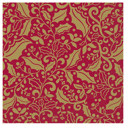 Christmas Sparkle Red Gold IHR Paper Table Lunch Napkins 33 cm square 3 ply