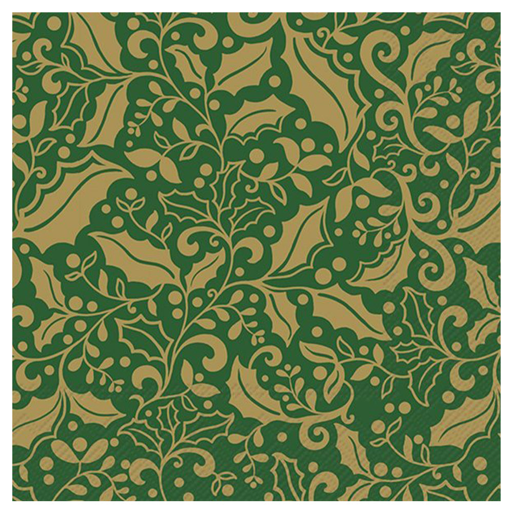 Christmas Sparkle Green Gold IHR Paper Table Lunch Napkins 33 cm square 3 ply