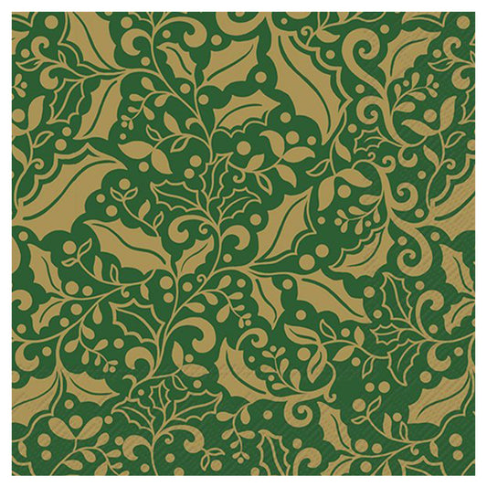 Christmas Sparkle Green Gold IHR Paper Table Lunch Napkins 33 cm square 3 ply