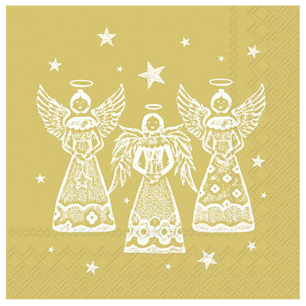 Bright Angels Gold IHR Paper Table Lunch Napkins 33 cm square 3 ply