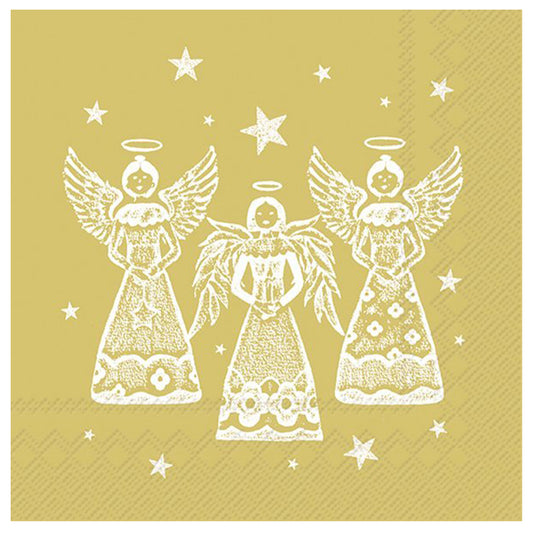 Bright Angels Gold IHR Paper Table Lunch Napkins 33 cm square 3 ply