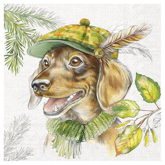 Dachshund Dog Light Grey IHR Paper Table Lunch Napkins 33 cm square 3 ply