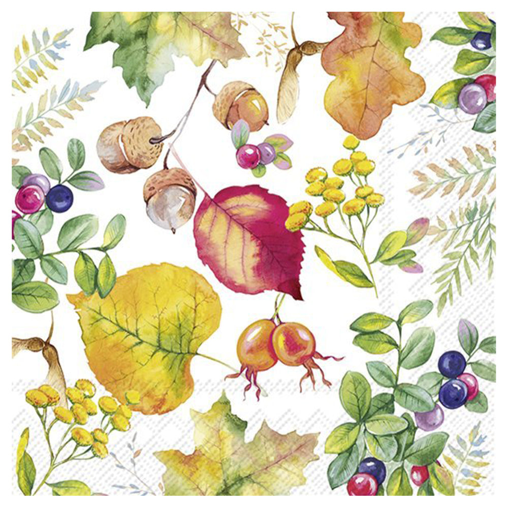 Harvest Season Pumpkins White IHR Paper Table Lunch Napkins 33 cm square 3 ply