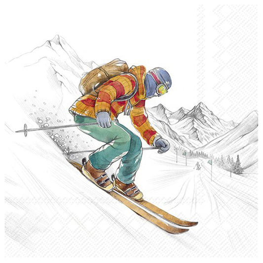 Black Ski Runs IHR Paper Table Lunch Napkins 33 cm square 3 ply