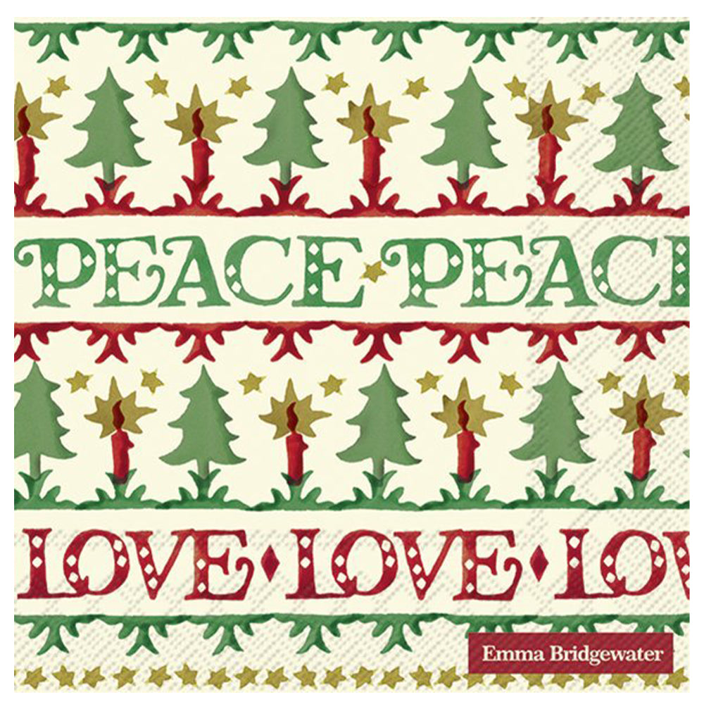 Emma Bridgewater Christmas Joy Cream IHR Paper Table Lunch Napkins 33 cm square 3 ply