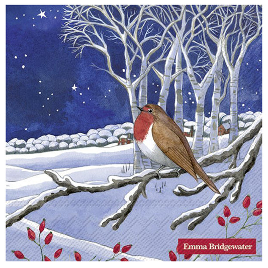 Emma Bridgewater Midnight Robin IHR Paper Table Lunch Napkins 33 cm square 3 ply