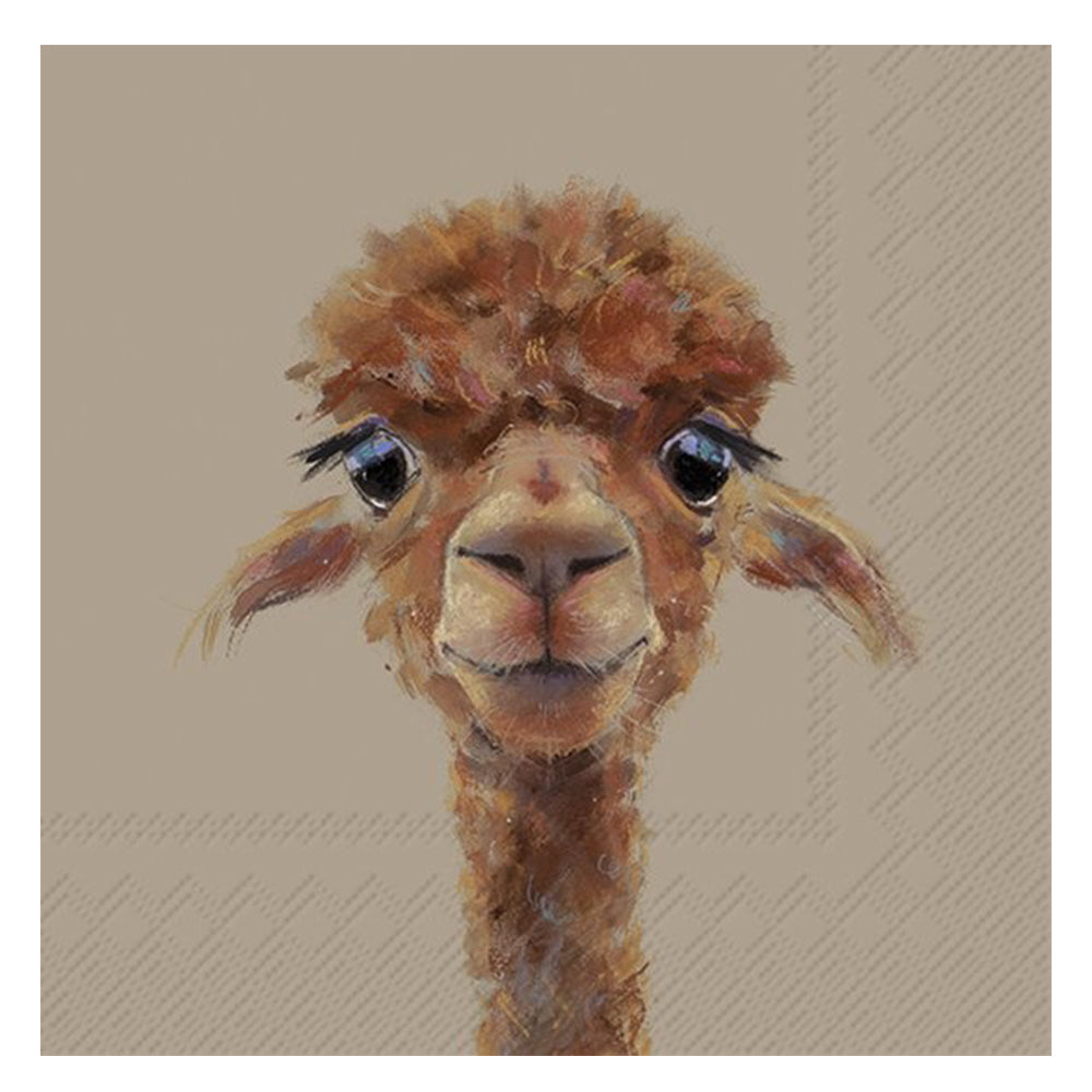 Alpaca Fernando Brown IHR Paper Table Lunch Napkins 33 cm square 3 ply