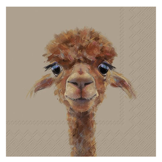 Alpaca Fernando Brown IHR Paper Table Lunch Napkins 33 cm square 3 ply