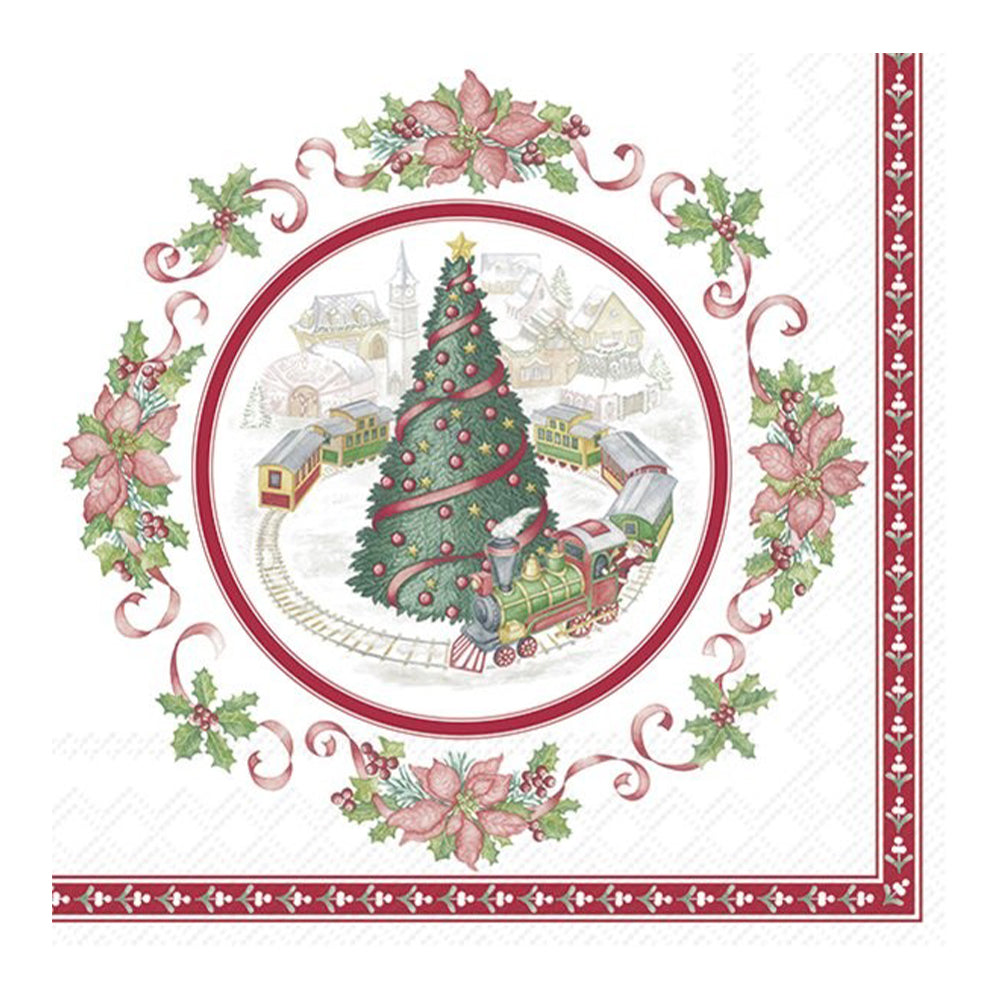 V & B Train in Town Christmas IHR Paper Table Lunch Napkins 33 cm square 3 ply