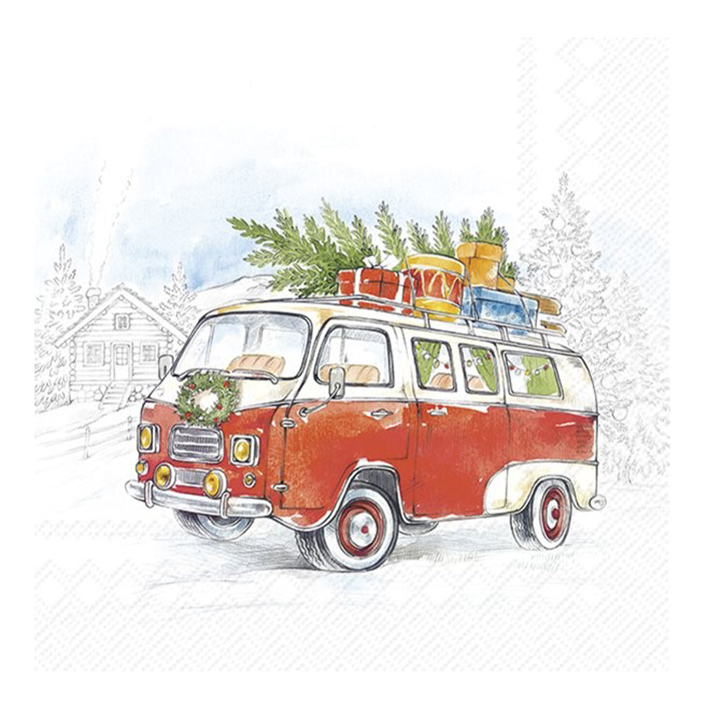 Christmas Bus IHR Paper Table Lunch Napkins 33 cm square 3 ply