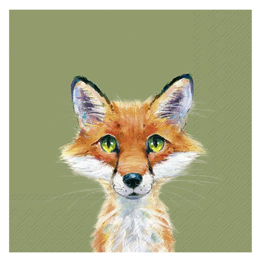 Fox Rocco Green IHR Paper Table Lunch Napkins 33 cm square 3 ply