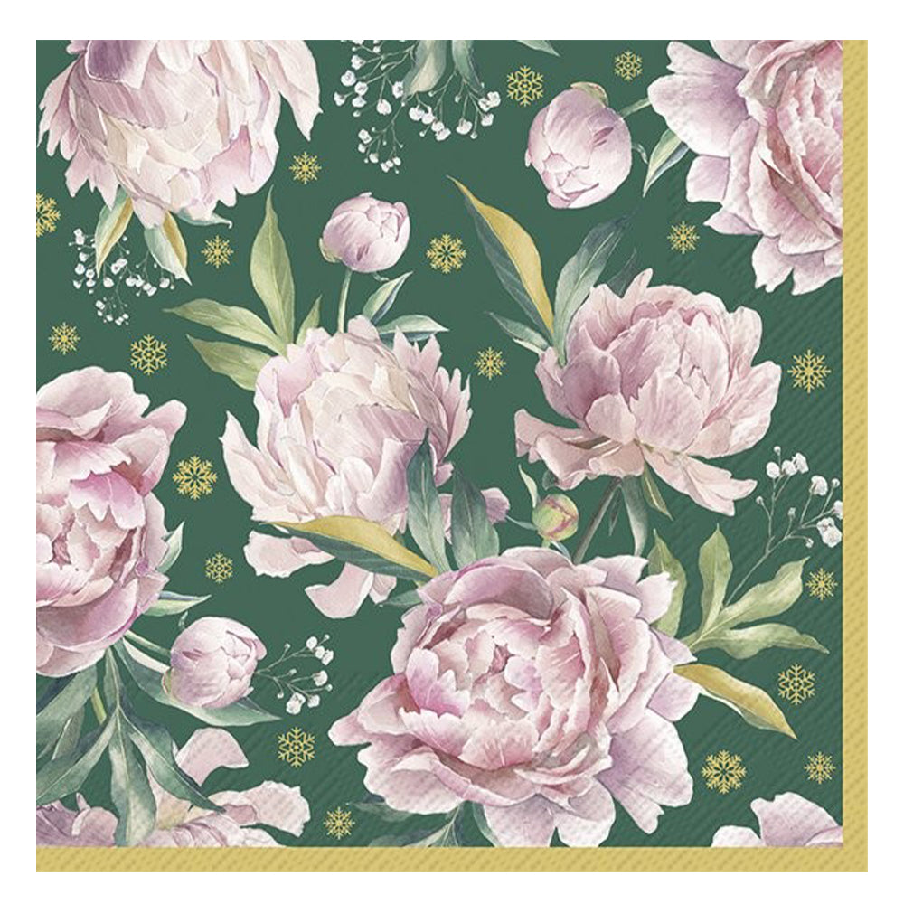 Daphne Green Gold IHR Paper Table Lunch Napkins 33 cm square 3 ply