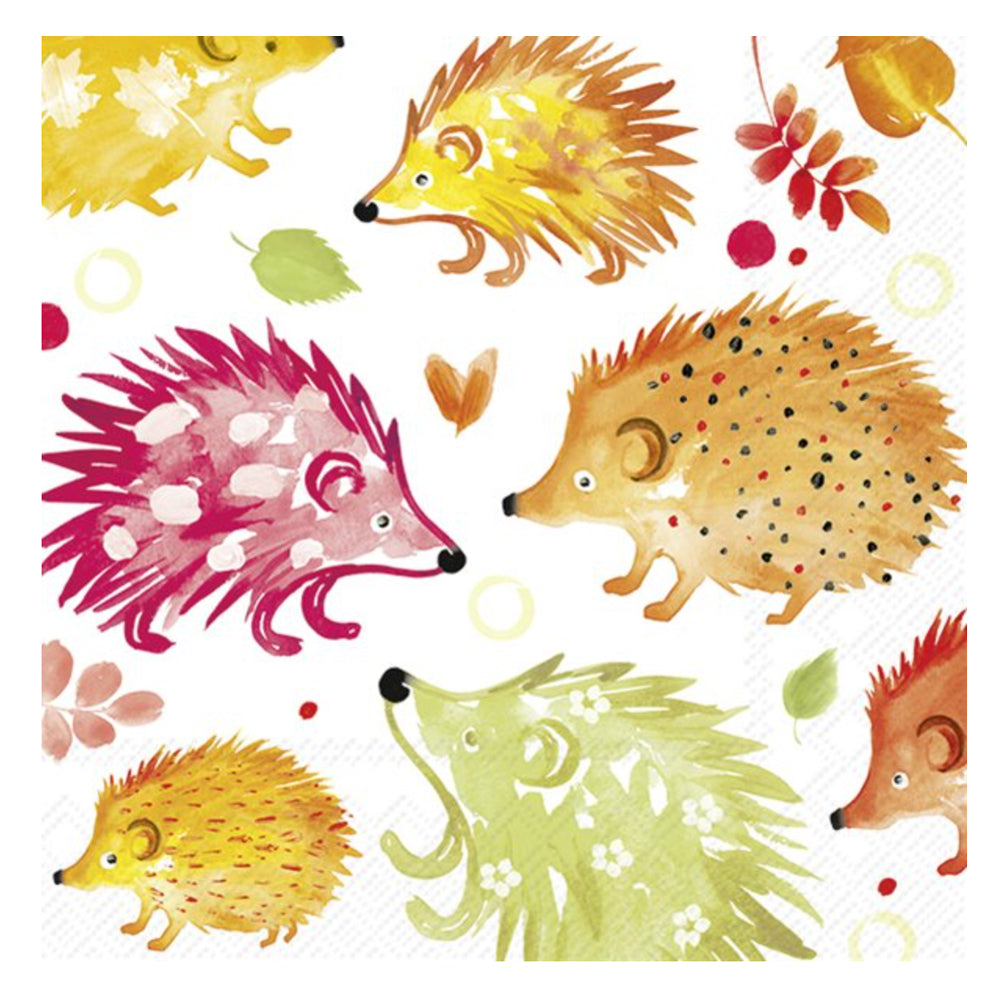 Joyful Hedgehog Orange IHR Paper Table Lunch Napkins 33 cm square 3 ply