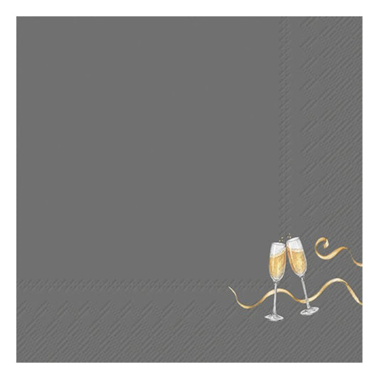 Tiny Champagne Glass IHR Paper Table Lunch Napkins 33 cm square 3 ply
