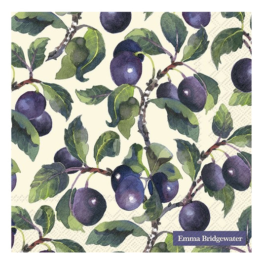 Emma Bridgewater Damson Cream IHR Paper Table Lunch Napkins 33 cm square 3 ply