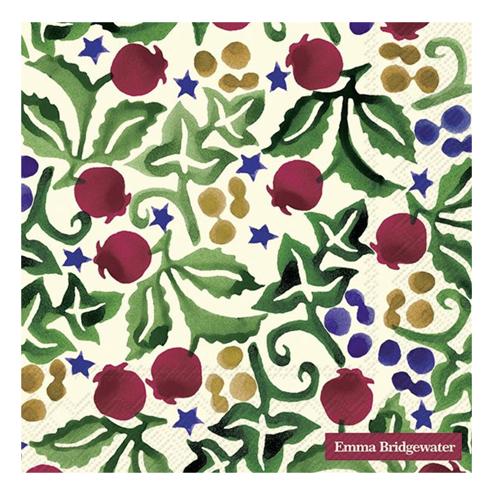 Emma Bridgewater Rosehip and Ivy Christmas IHR Paper Table Lunch Napkins 33 cm square 3 ply
