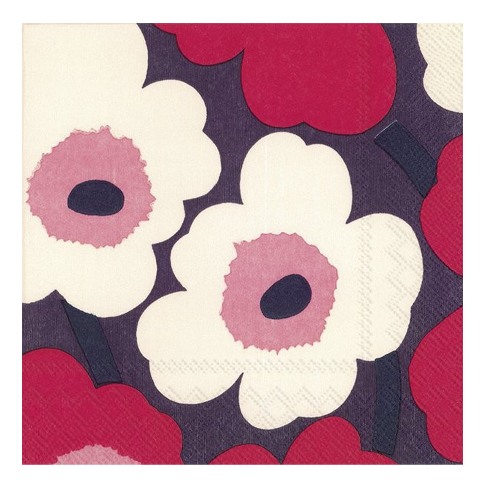 Marimekko Unikko Red Cream IHR Paper Table Lunch Napkins 33 cm square 3 ply
