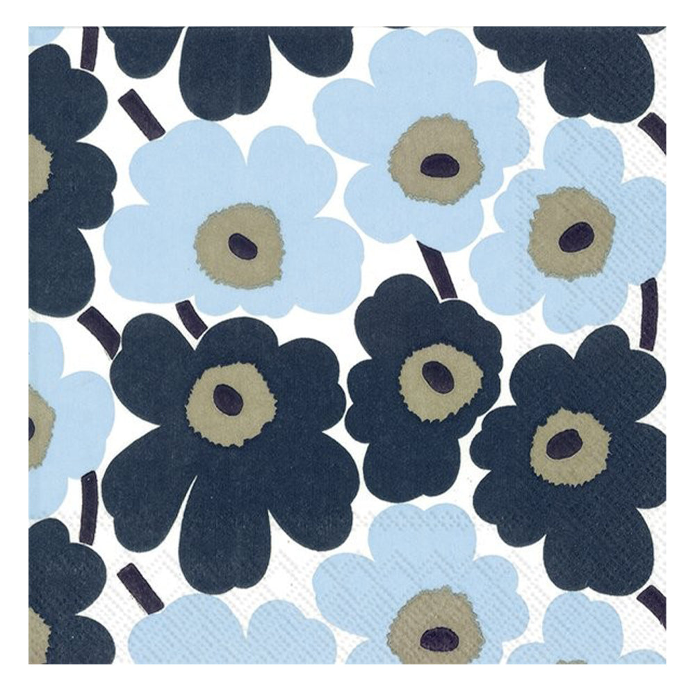 Marimekko Mini Unikko Blue IHR Paper Table Lunch Napkins 33 cm square 3 ply