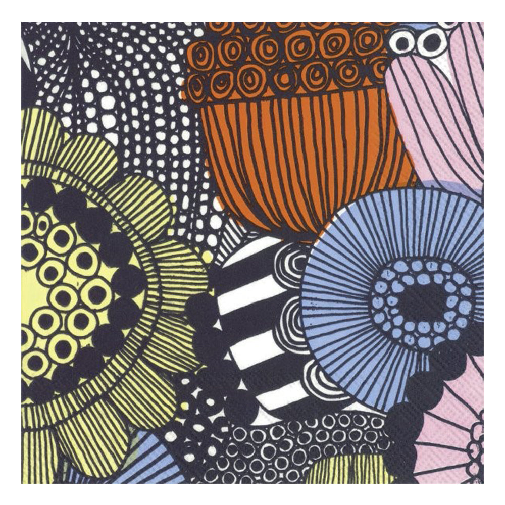 Marimekko Siirtolapuutarha Yellow IHR Paper Table Lunch Napkins 33 cm square 3 ply