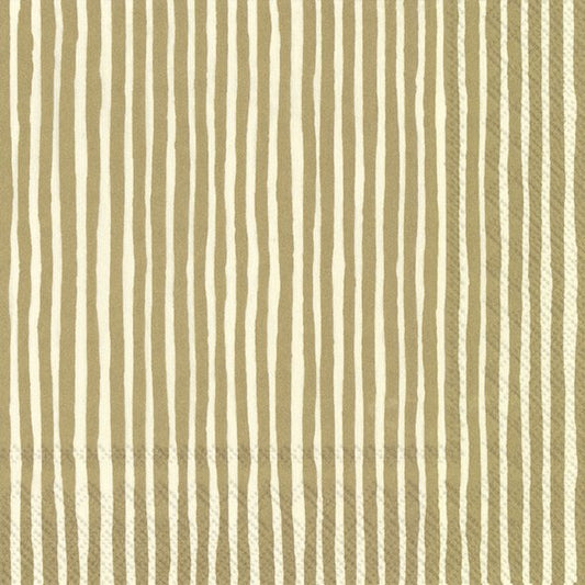 Marimekko Varvunraita Gold Stripe IHR Paper Lunch Napkins 33 cm sq 3 ply 20 pack