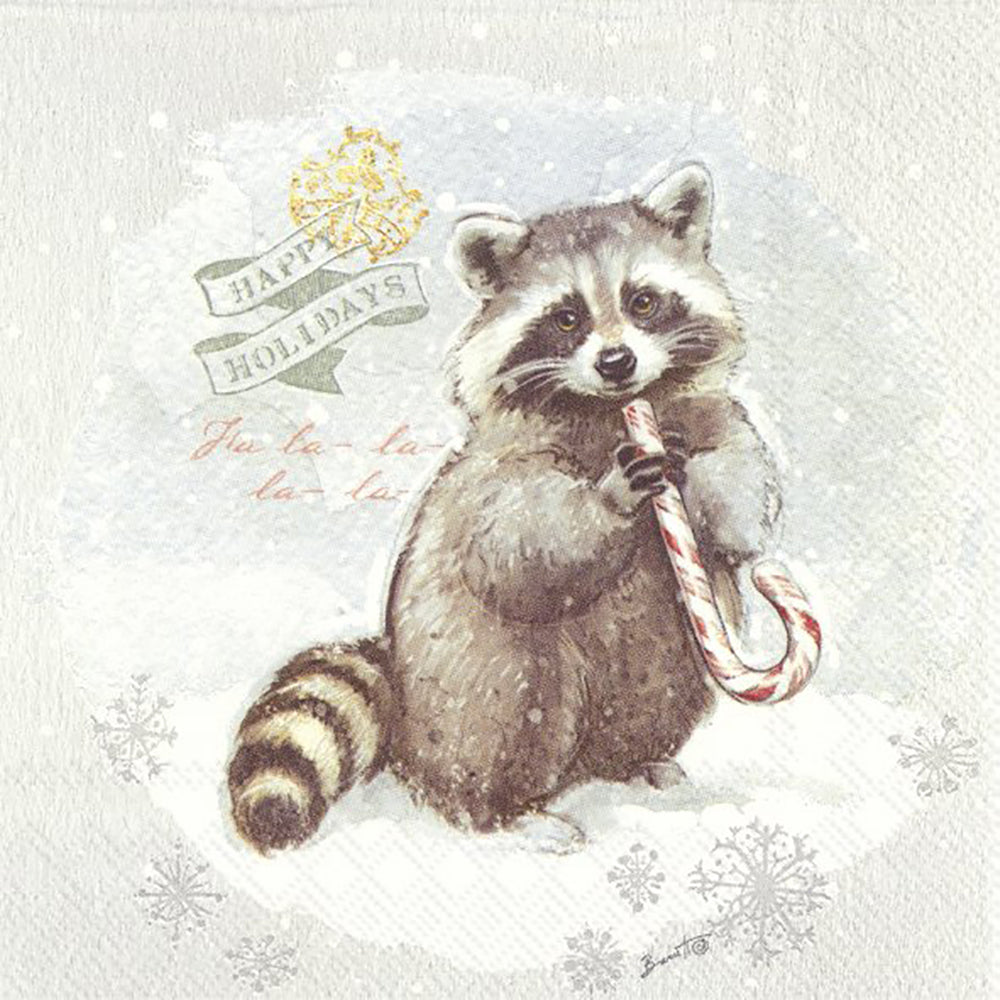 Woodland Racoon IHR Paper Table Lunch Napkins 33 cm square 3 ply