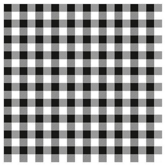 Taverna Check Black Gingham IHR Paper Table Lunch Napkins 33 cm square 3 ply