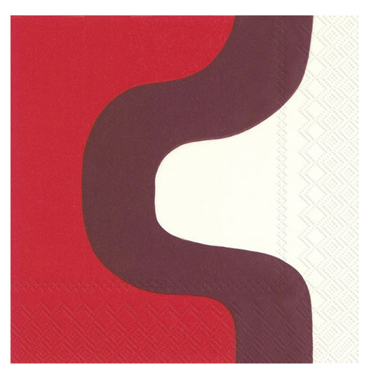 Marimekko Seireeni Dark Red IHR Paper Lunch Napkins 33 cm sq 3 ply 20 pack