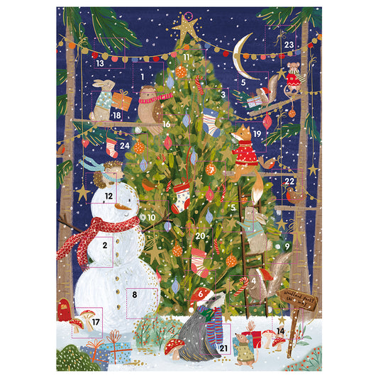 Decorating the Tree Snowman Ling Advent Calendar 340 x 250 mm