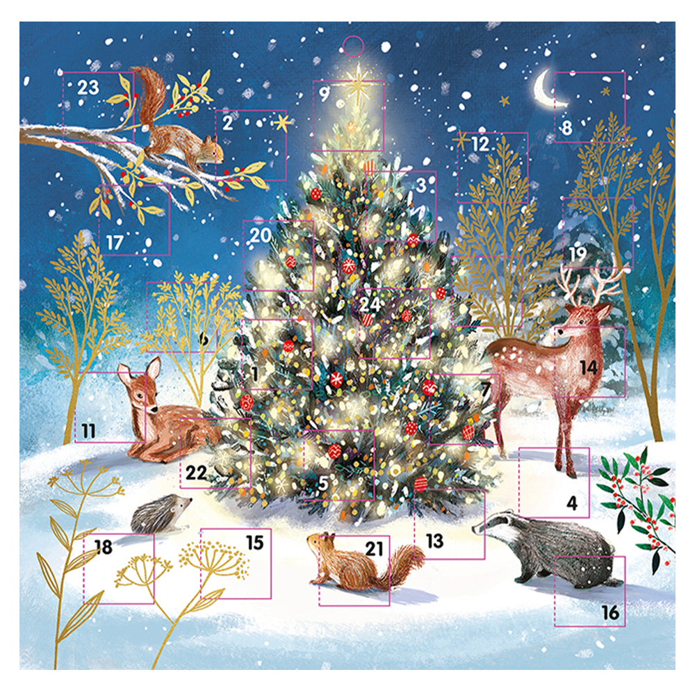 Magical Night Animals and Tree 230 x 230 mm with white envelope